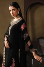 Charizma Signora Premium Velvet CVT5-01 unstitched luxury velvet suit with premium adda work, rich embroidery, and chiffon dupatta — buy now at Zee Collections UK.