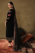 Charizma Signora Premium Velvet CVT5-01 unstitched luxury velvet suit with premium adda work, rich embroidery, and chiffon dupatta — buy now at Zee Collections UK.