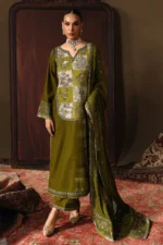 Charizma Signora Premium Velvet suit CVT5-02 unstitched luxury velvet suit with premium adda work embroidery and chiffon dupatta — available at Zee Collections UK.