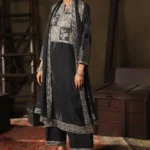 Charizma Signora Premium Velvet Suit CVT5-03 unstitched luxury velvet suit with adda work embroidery and chiffon dupatta — shop now at Zee Collections UK.