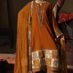 Charizma Signora Premium Velvet Suit CVT5-04 unstitched luxury velvet suit with adda work embroidery and chiffon dupatta — available at Zee Collections UK.