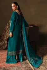 Charizma Signora Premium Velvet Suit CVT5-07 unstitched luxury velvet suit with intricate adda work embroidery and chiffon dupatta — shop now at Zee Collections UK.