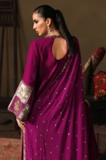 Charizma Signora Premium Velvet Suit CVT5-08 unstitched luxury velvet suit with intricate adda work embroidery and chiffon dupatta — shop now at Zee Collections UK.