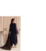 Dastaan By Riaz Arts | DS-03 embroidered leather peach suit with jacquard shawl. Pakistani designer outfit for winter season