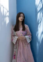 Elaf Santorini Unstitched Lawn Prints '26 - EPN-02 Angel, digital floral lawn suit with voile dupatta and cambric trouser, front and sleeves design