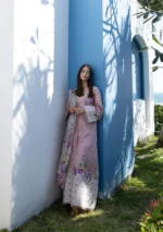 Elaf Santorini Unstitched Lawn Prints '26 - EPN-02 Angel, digital floral lawn suit with voile dupatta and cambric trouser, full suit