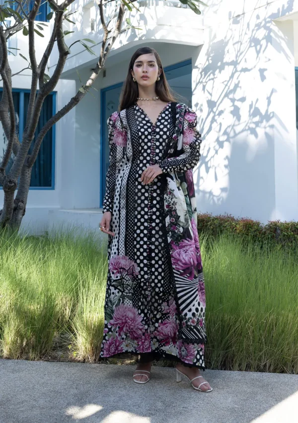 Elaf Unstitched Lawn Prints '26 - EPN-1B POIS & HER, digital printed lawn suit with cambric trouser and voile dupatta