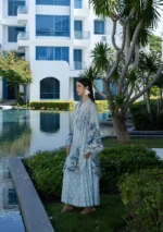 Elaf Unstitched Lawn Prints '26 - EPN-1a Ocean Petals, 3 piece digital printed lawn suit with voile dupatta and cambric trouser, side look