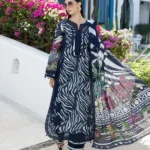 Elaf Unstitched Lawn Prints '26-EPN-3A STARRY NIGHT digital printed lawn suit with voile dupatta and cambric trouser, front full look