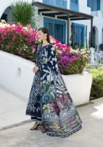 Elaf Unstitched Lawn Prints '26-EPN-3A STARRY NIGHT digital printed lawn suit with voile dupatta and cambric trouser, side look