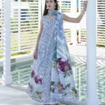 Elaf Unstitched Lawn Prints '26-EPN-3B SEIRA digital printed lawn suit with voile dupatta and cambric trouser in blue tones