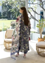 Elaf Unstitched Lawn Prints '26-EPN-6A BOO BERRY, floral digital lawn suit with cambric trouser and voile dupatta, airy and elegant, back side