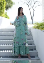 Elaf Unstitched Lawn Prints '26-EPN-7A TEAL ME, digital lawn suit with cambric trouser and airy dupatta, perfect summer wear, full front look