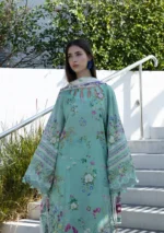 Elaf Unstitched Lawn Prints '26-EPN-7A TEAL ME, digital lawn suit with cambric trouser and airy dupatta, perfect summer wear, front