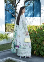 Elaf Unstitched Lawn Prints '26-EPN-7B MOON FLOWER floral lawn suit with cambric trouser and airy voile dupatta, perfect summer wear, side look