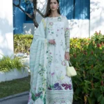 Elaf Unstitched Lawn Prints '26-EPN-7B MOON FLOWER floral lawn suit with cambric trouser and airy voile dupatta, perfect summer wear, full front look