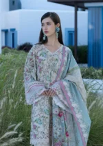 Elaf Unstitched Lawn Prints ’26 EPN-8B FAIRYTALE floral lawn suit with cambric trouser and voile dupatta, perfect summer daytime wear, front shirt