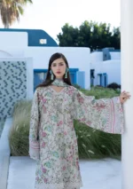 Elaf Unstitched Lawn Prints ’26 EPN-8B FAIRYTALE floral lawn suit with cambric trouser and voile dupatta, perfect summer daytime wear, sleeves design