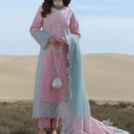 Rang Rasiya Unstitched Embroidered Lawn Suit | MAHSA with organza 3D neck flowers and embroidered dupatta