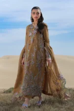 Rang Rasiya Embroidered Lawn Suit 2026 | MINAAL with cotton net embroidered panels, organza borders and textured dupatta, front