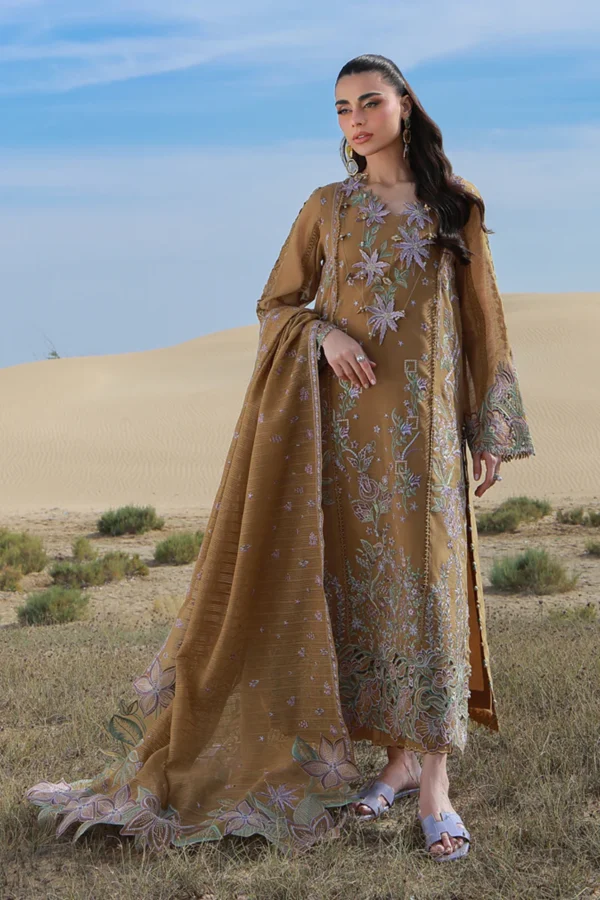 Rang Rasiya Embroidered Lawn Suit 2026 | MINAAL with cotton net embroidered panels, organza borders and textured dupatta