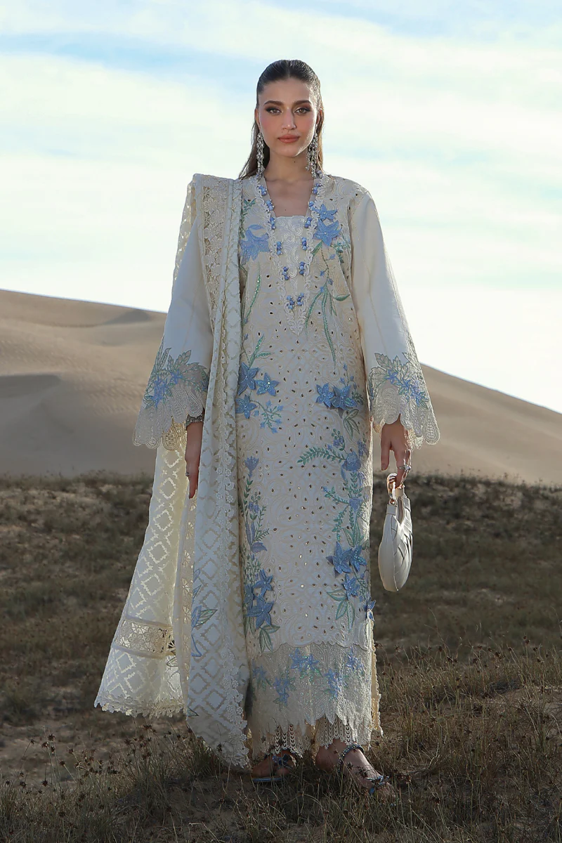 Rang Rasiya Embroidered Lawn Suit 2026 Nooreh Rang Rasiya Embroidered Lawn Suit 2026 | NOOREH, with 3D organza floral motifs and detailed borders