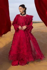 Rang Rasiya Embroidered Lawn Suit 2026 | RAMEEN with embroidered lawn panels, organza neckline, schifli sleeve motifs and textured dupatta, sleeves and shirt borders