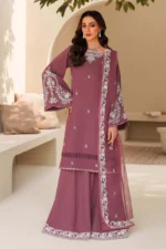 Tabeer By Zarif 3-Piece Unstitched Embroidered Silk Dress | 08 Sung sequins embroidered raw silk suit with organza dupatta, full look