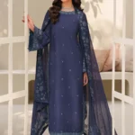 Tabeer By Zarif 3-Piece Unstitched Embroidered Silk Dress | 09 Anaabi sequins embroidered raw silk suit with chiffon dupatta, full suit
