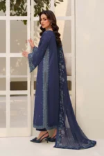 Tabeer By Zarif 3-Piece Unstitched Embroidered Silk Dress | 09 Anaabi sequins embroidered raw silk suit with chiffon dupatta, side look