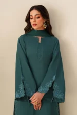 Zarif 3-Piece Unstitched Embroidered Silk Dress 07 Sawera sequins embroidered raw silk suit with chiffon dupatta, neck and sleeves design