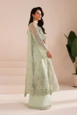 Make a statement in the ALIZEH | AYMAL | Luxury Bamber Chiffon | Zyah-06. Highlighted by a luxurious organza applique dupatta and elegant chalk border embroidery throughout the ensemble. side look