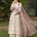 Elaf Chikankari Lawn ERC-5A MEHR embroidered chikankari lawn suit with chiffon dupatta