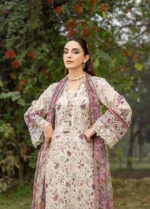 Elaf Chikankari Lawn ERC-5A MEHR embroidered chikankari lawn suit with chiffon dupatta, shirt closeup