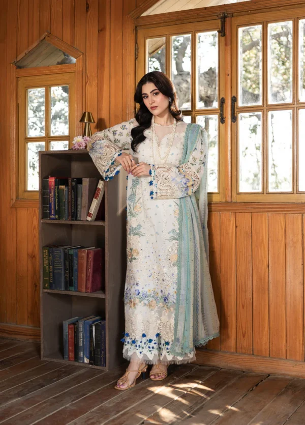 Elaf Premium Chikankari Lawn ERC-1A SAHIL embroidered lawn suit with chiffon dupatta