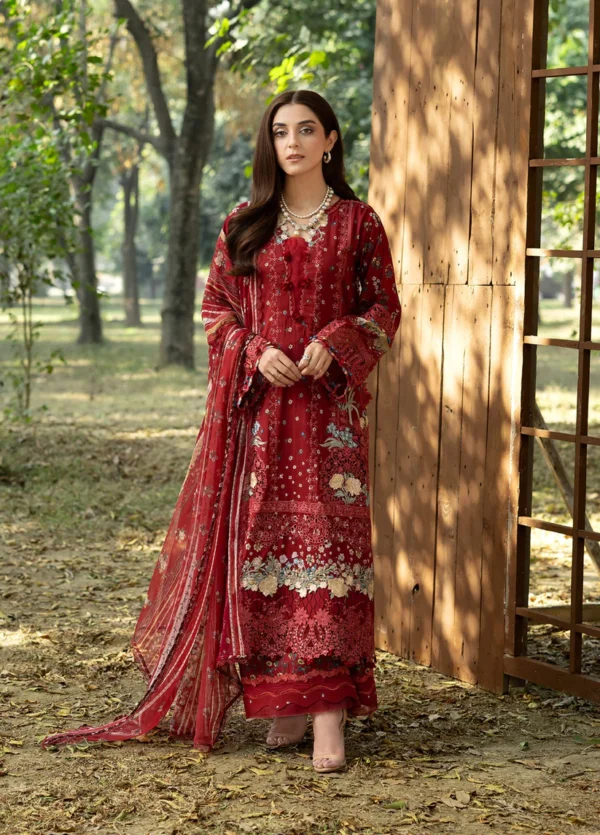 Elaf Premium Chikankari Lawn ERC-1B MARJAAN embroidered lawn suit with chiffon dupatta
