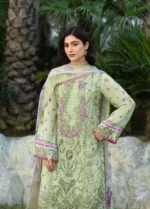 Elaf Premium Chikankari Lawn ERC-2A HINA 3 piece unstitched lawn suit with chiffon dupatta, shirt close up