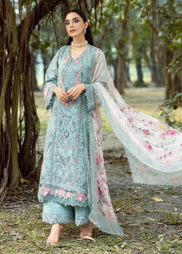 Elaf Premium Chikankari Lawn ERC-2B BATIK embroidered batik chikankari lawn suit with chiffon dupatta