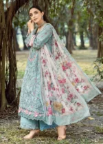 Elaf Premium Chikankari Lawn ERC-2B BATIK embroidered batik chikankari lawn suit with chiffon dupatta, side look