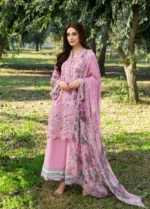 Elaf Premium Chikankari Lawn ERC-3A Man Mayal embroidered lawn suit with chiffon dupatta