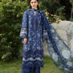Elaf Premium Chikankari Lawn ERC-3B NEEL embroidered lawn suit with chiffon dupatta