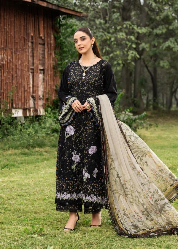 Elaf Premium Chikankari Lawn ERC-4A KOYAL 3 piece unstitched lawn suit with chiffon dupatta
