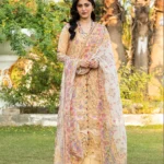 Elaf Premium Chikankari Lawn ERC-5B KHUSHEE 3-piece unstitched lawn suit with chiffon dupatta