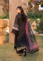 Elaf Premium Chikankari Lawn ERC-7A ARZO 3-piece unstitched lawn suit with chiffon dupatta, backside