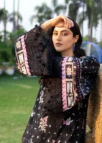 Elaf Premium Chikankari Lawn ERC-7A ARZO 3-piece unstitched lawn suit with chiffon dupatta, sleeves look