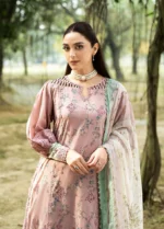 Elaf Premium Chikankari Lawn ERC-8A SAHAA 3 piece unstitched lawn suit with chiffon dupatta, shirt closeup