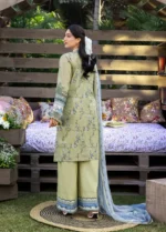 Elaf Premium Chikankari Lawn ERC-8B MENAH 3-piece unstitched lawn suit with chiffon dupatta, backside