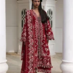 Hussain Rehar Unstitched Lawn Eid Edit-Kastanaa, 2026, embroidered 3 piece Pakistani designer suit UK, full front