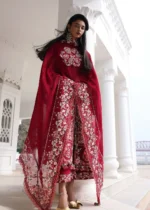 Hussain Rehar Unstitched Lawn Eid Edit-Kastanaa, 2026, embroidered 3 piece Pakistani designer suit UK, dupatta borders close up