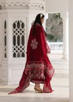 Hussain Rehar Unstitched Lawn Eid Edit-Kastanaa, 2026, embroidered 3 piece Pakistani designer suit UK, dupatta on back with patch focus